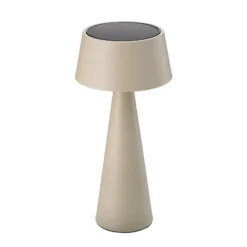 Lámpara de mesa LED recargable Solino, beige, solar/USB, 26 cm, IP44
