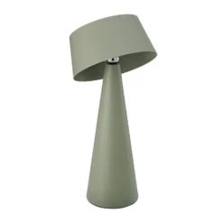 Lámpara de mesa LED recargable Solino, verde, solar/USB, 26 cm, IP44