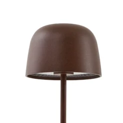 Lámpara de mesa LED recargable Lindby Arietty, marrón, atenuable, IP65
