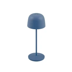 Lámpara de mesa LED recargable Lindby Arietty, azul, atenuable, IP65