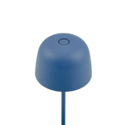 Lámpara de mesa LED recargable Lindby Arietty, azul, atenuable, IP65