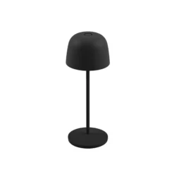 Lámpara de mesa LED recargable Lindby Arietty, negra, atenuable, IP65