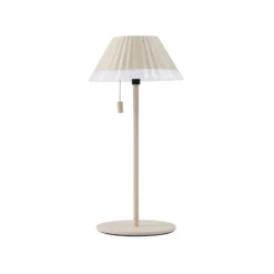 Lámpara de mesa LED recargable Ilvi de Lindby, beige, aluminio, Ø 17,5 cm