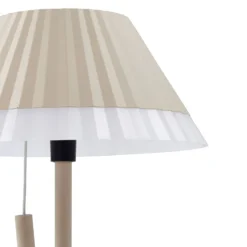 Lámpara de mesa LED recargable Ilvi de Lindby, beige, aluminio, Ø 17,5 cm