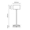 Lámpara de mesa LED recargable Veluna, blanca, altura 25 cm, IP44, atenuable,