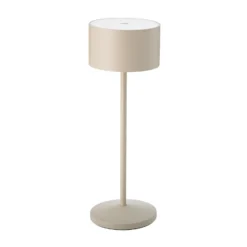 Lámpara de mesa LED recargable Veluna, beige, altura 25 cm, IP44, CCT atenuable