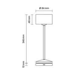 Lámpara de mesa LED recargable Veluna, beige, altura 25 cm, IP44, CCT atenuable