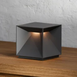 Lámpara de mesa LED recargable Nutalis, gris grafito, IP54, atenuable