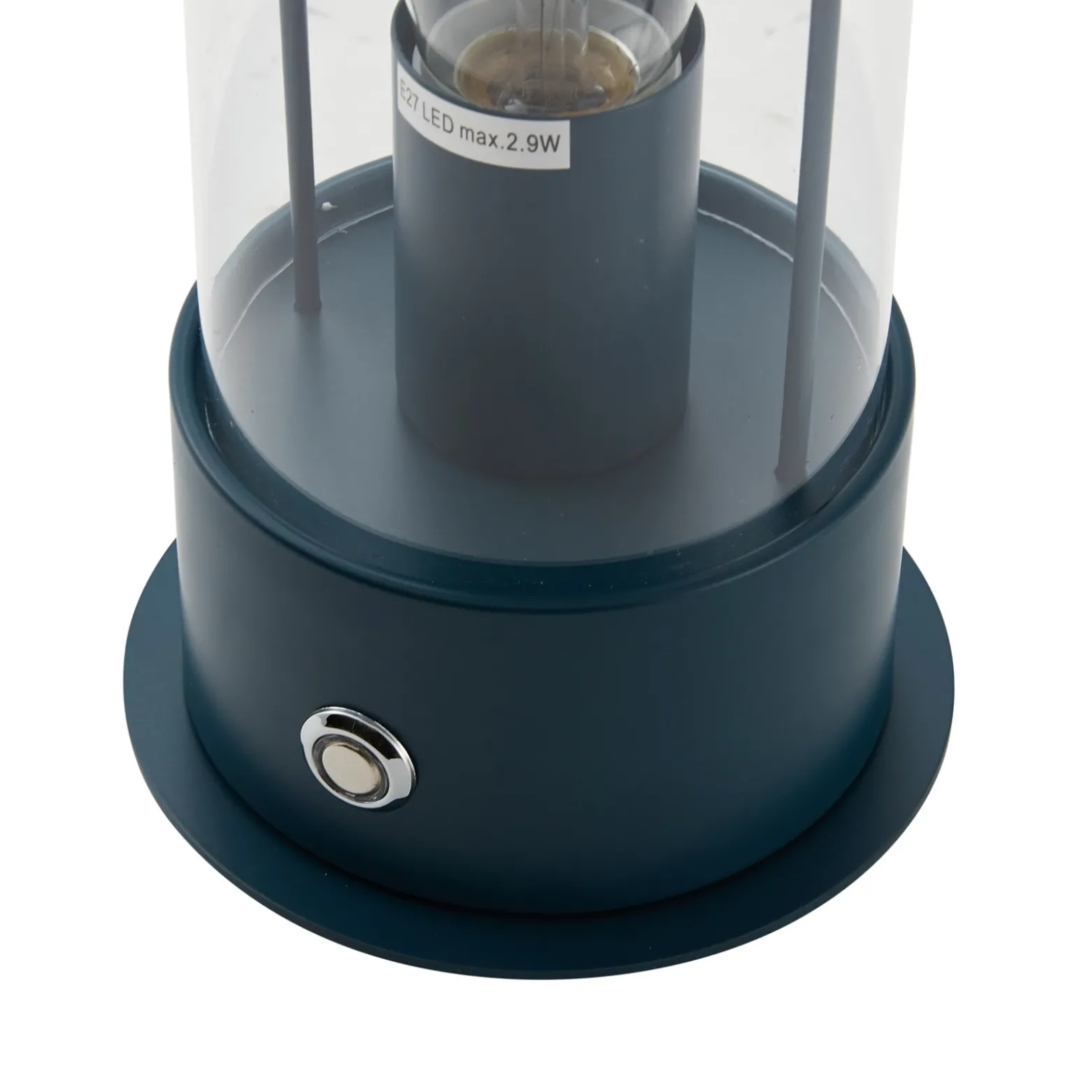 Lámpara de mesa LED recargable Lindby Yvette, azul, IP44, regulador táctil