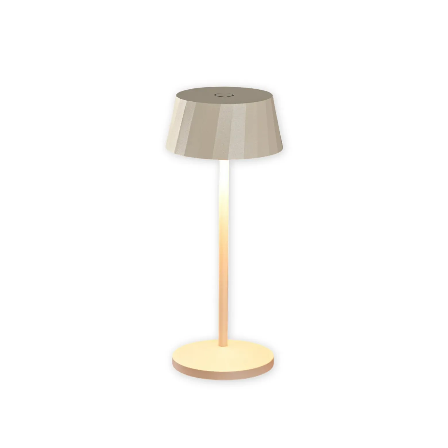 Lámpara de mesa LED recargable Facetta, juego de 3, beige, 22 cm, IP44