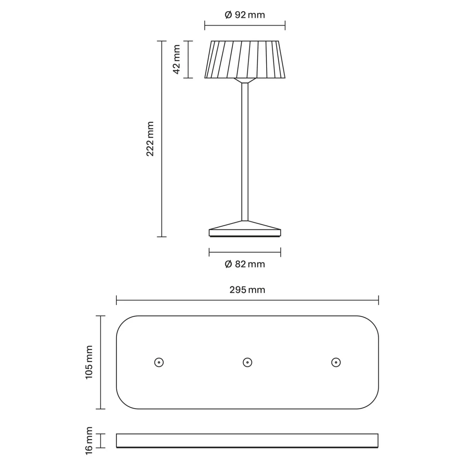 Lámpara de mesa LED recargable Facetta, juego de 3, beige, 22 cm, IP44