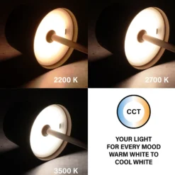 Lámpara de mesa LED recargable Roxi, color óxido, metal, IP54, atenuador