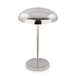 Lámpara de mesa LED recargable Brilo unplugged Caxa 30 cm, cromada
