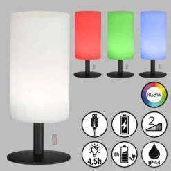 Lámpara de mesa LED recargable Larino, altura 28 cm