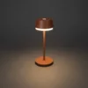 Lámpara de mesa LED recargable Lyon, terracota, IP54, atenuador, CCT, RGB
