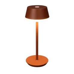 Lámpara de mesa LED recargable Lyon, terracota, IP54, atenuador, CCT, RGB
