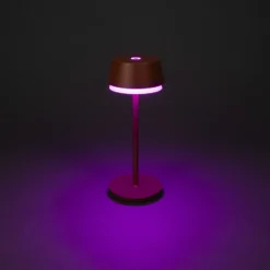 Lámpara de mesa LED recargable Lyon, terracota, IP54, atenuador, CCT, RGB