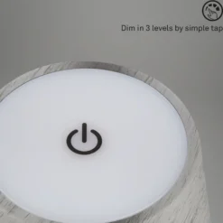 Lámpara de mesa LED recargable Kiki, plata envejecida, IP44, 3.000K