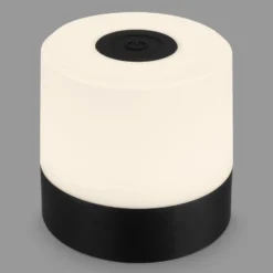 Lámpara de mesa LED recargable Smal, negra, 2.700K, atenuable