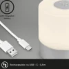 Lámpara de mesa LED recargable Smal, color cromo, 2.700K, atenuable