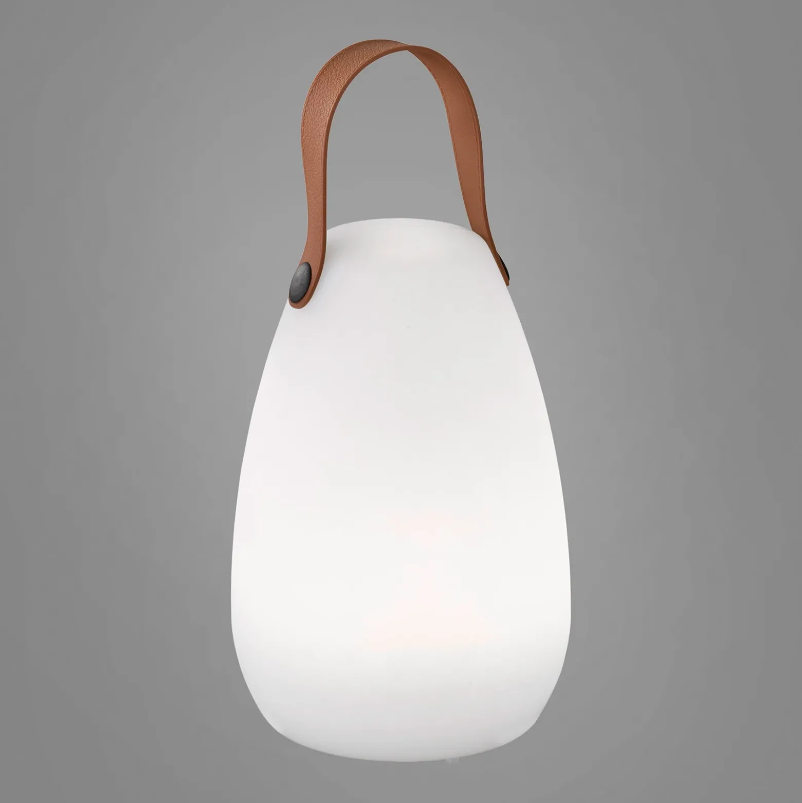 Lámpara de mesa LED recargable Ruby, Ø 14 cm, blanca, IP44, RGB atenuable
