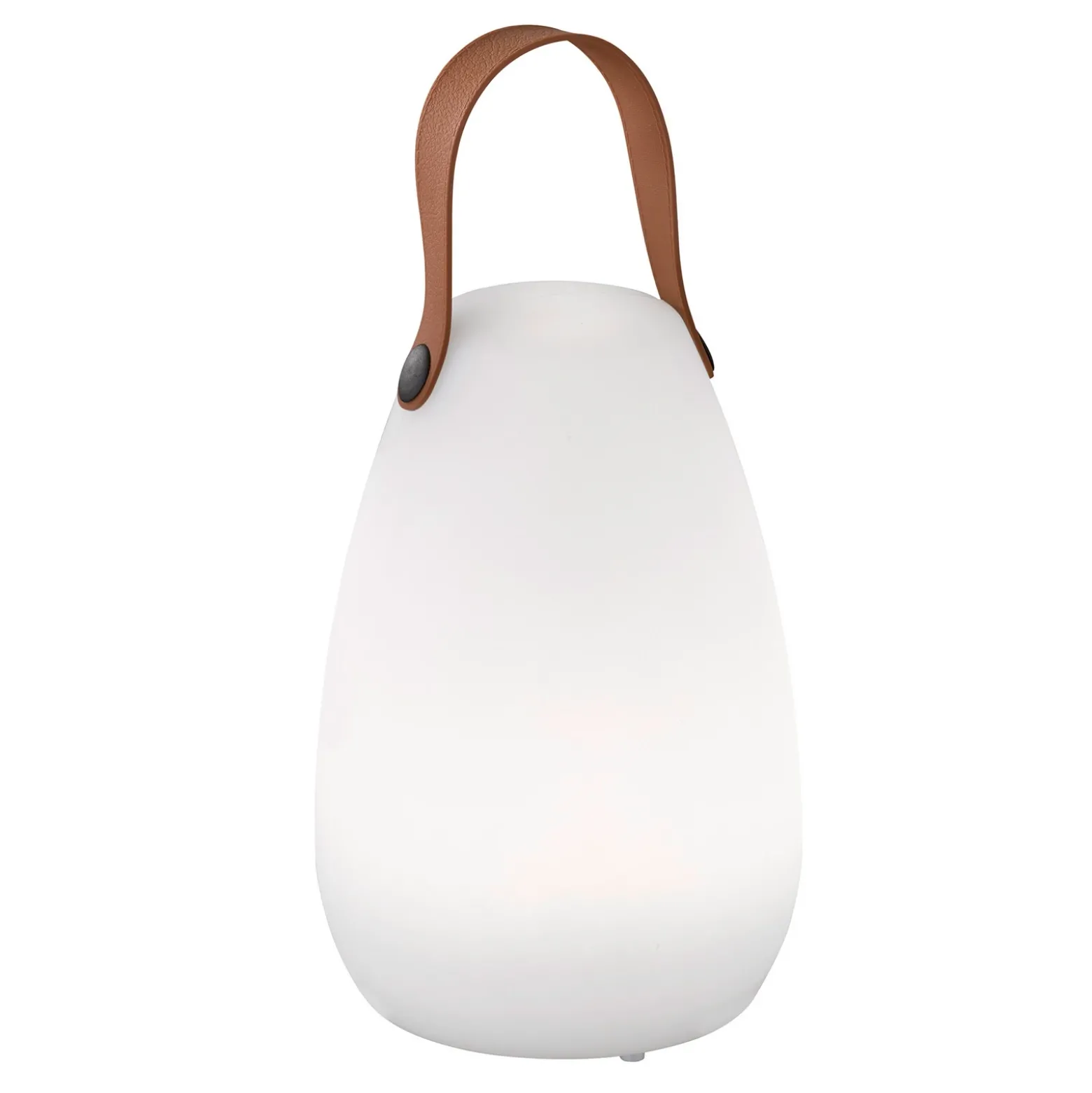 Lámpara de mesa LED recargable Ruby, Ø 14 cm, blanca, IP44, RGB atenuable