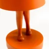 Lámpara de mesa LED recargable KARE Animal Rabbit, naranja, IP54, 29 cm
