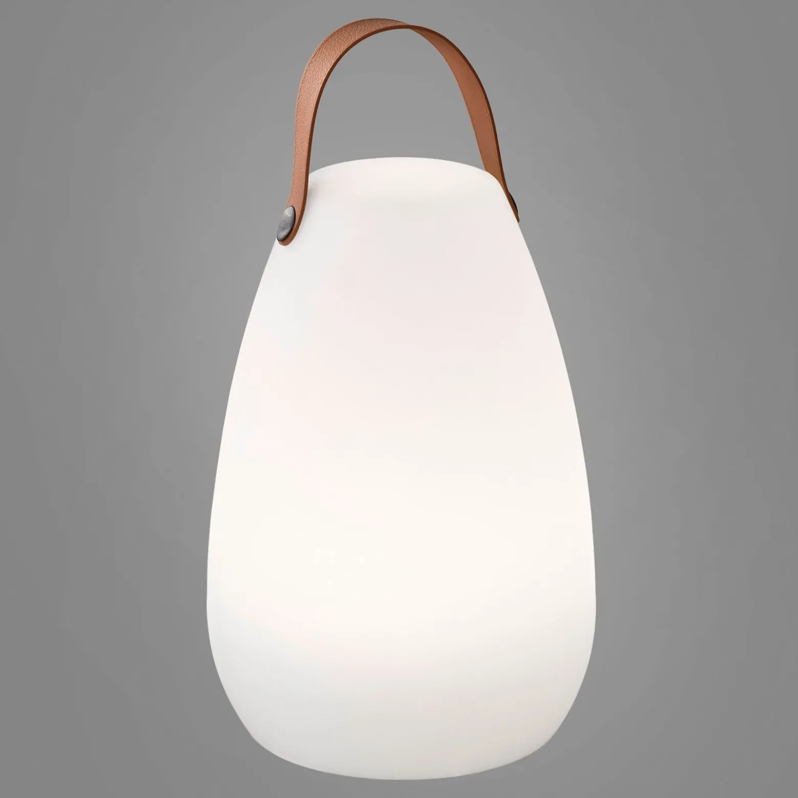 Lámpara de mesa LED recargable Ruby, Ø 18 cm, blanca, IP44, RGB atenuable