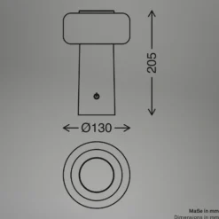 Lámpara de mesa LED recargable Juna, beige, IP44, atenuable, 20 cm