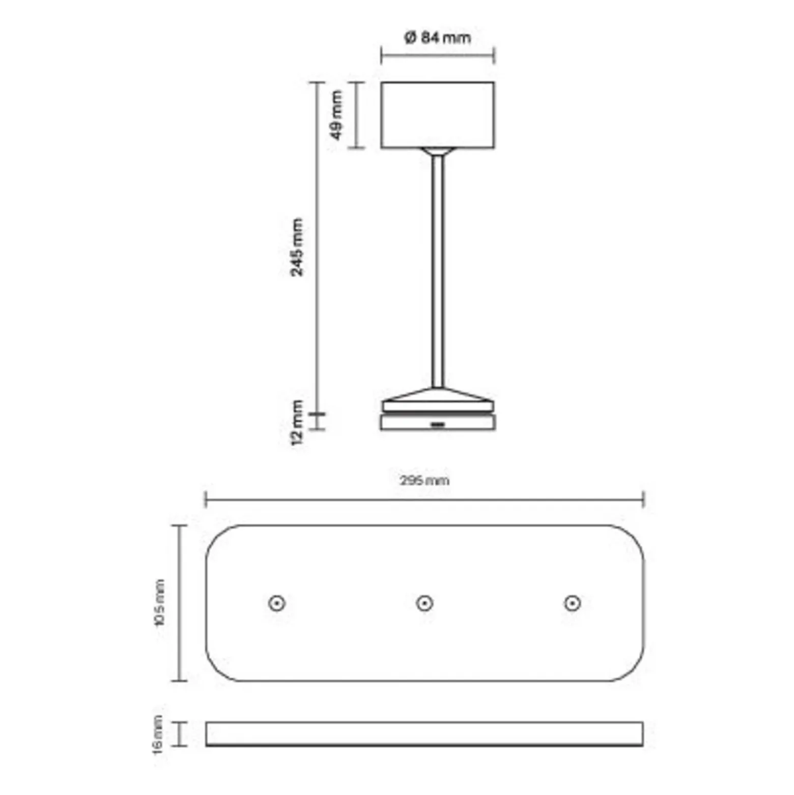 Lámpara de mesa LED recargable Veluna, beige, juego de 3, 25 cm, IP44