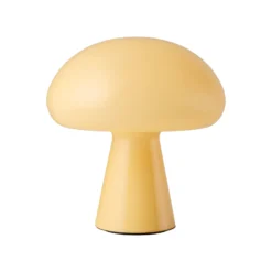 Lámpara de mesa LED recargable Gubi Obello, amarillo suave, IP44, cristal