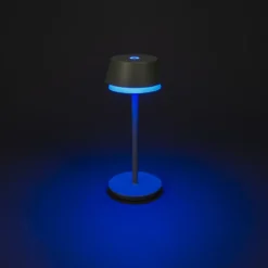 Lámpara de mesa LED recargable Lyon, verde/gris, IP54, atenuador, CCT, RGB