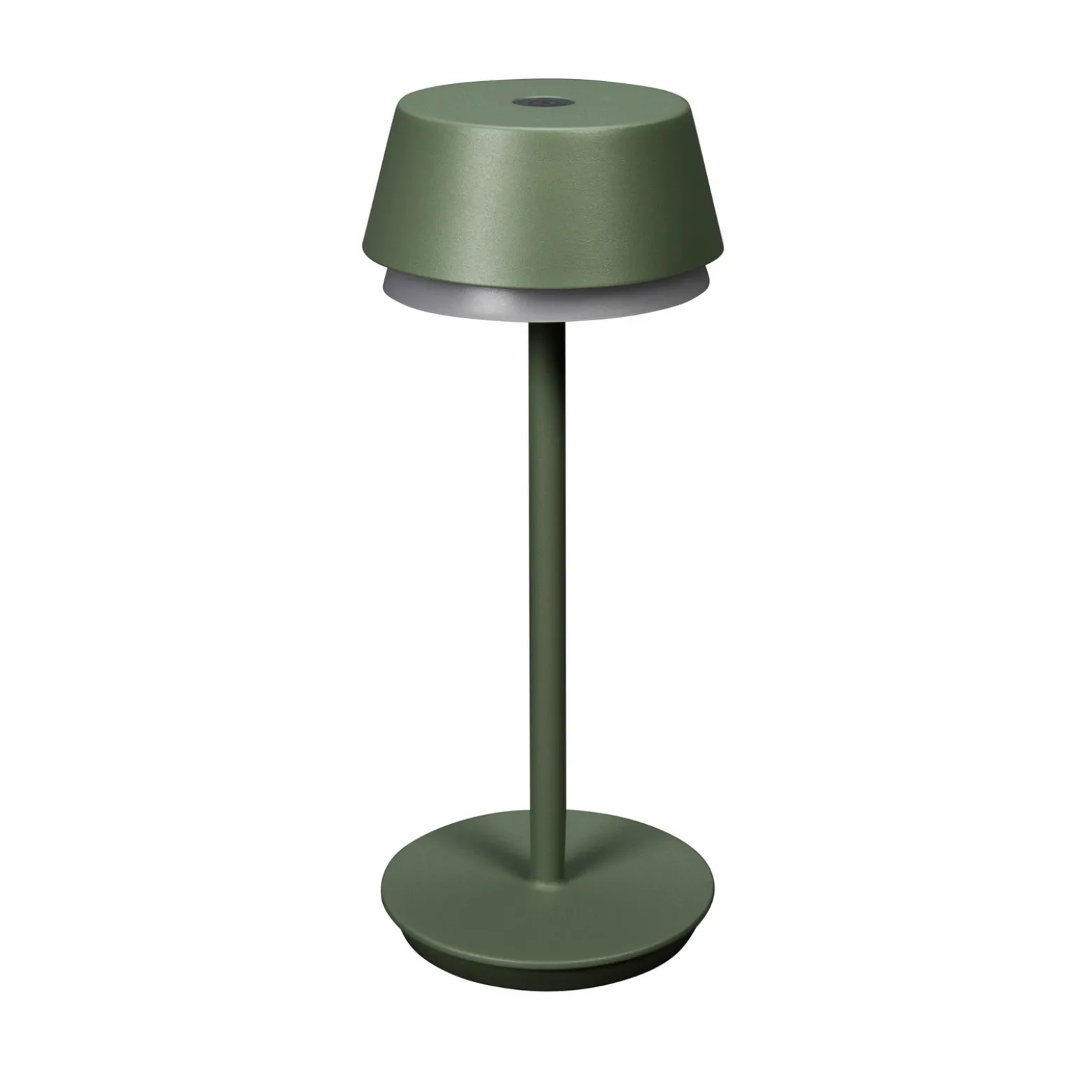 Lámpara de mesa LED recargable Lyon, verde/gris, IP54, atenuador, CCT, RGB