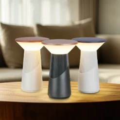 Lámpara de mesa LED recargable Pilia, bronce/antracita, altura 24 cm, IP44