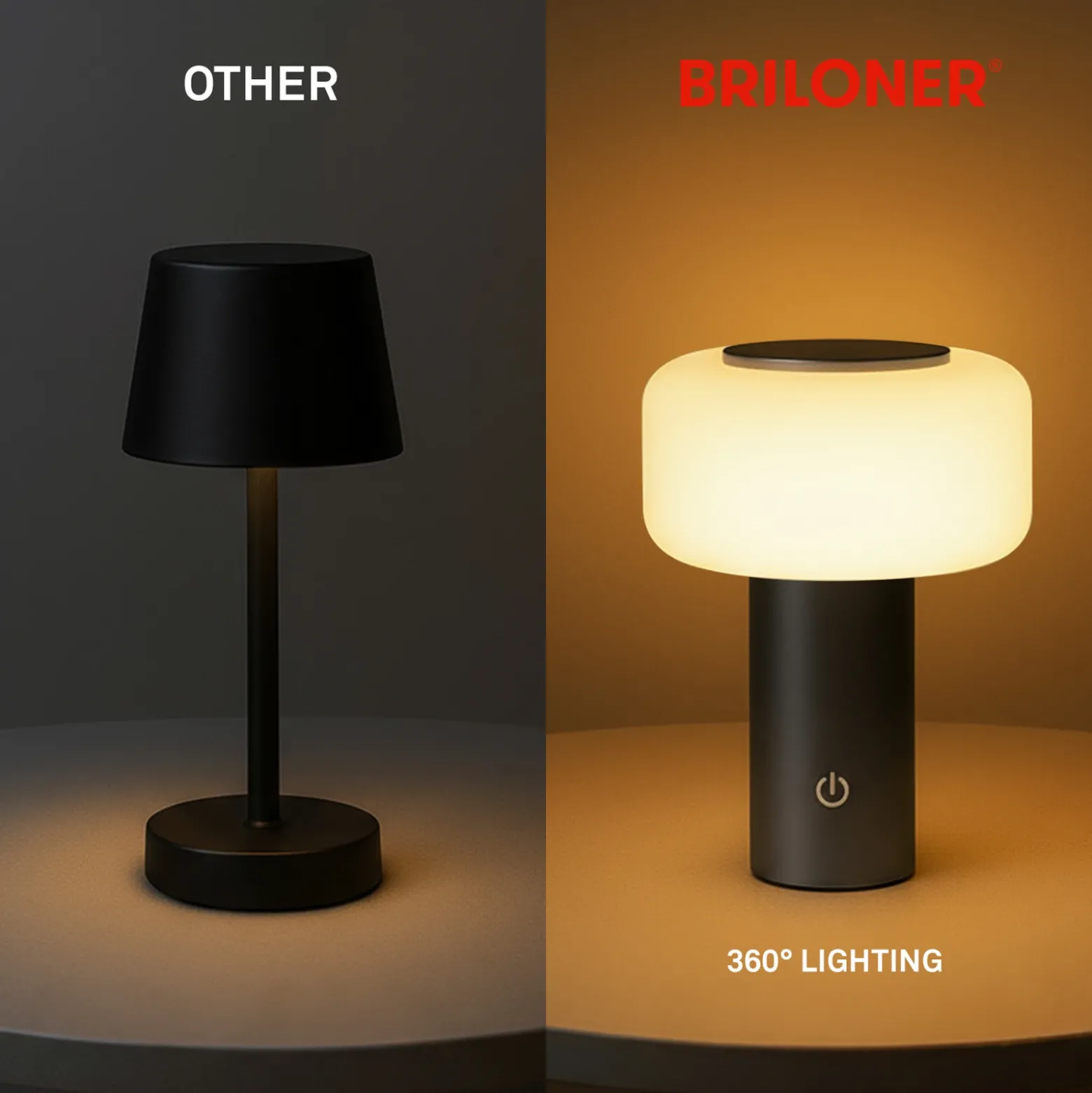 Lámpara de mesa LED recargable Juna, antracita, IP44, atenuable, 20 cm