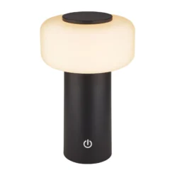 Lámpara de mesa LED recargable Juna, antracita, IP44, atenuable, 20 cm