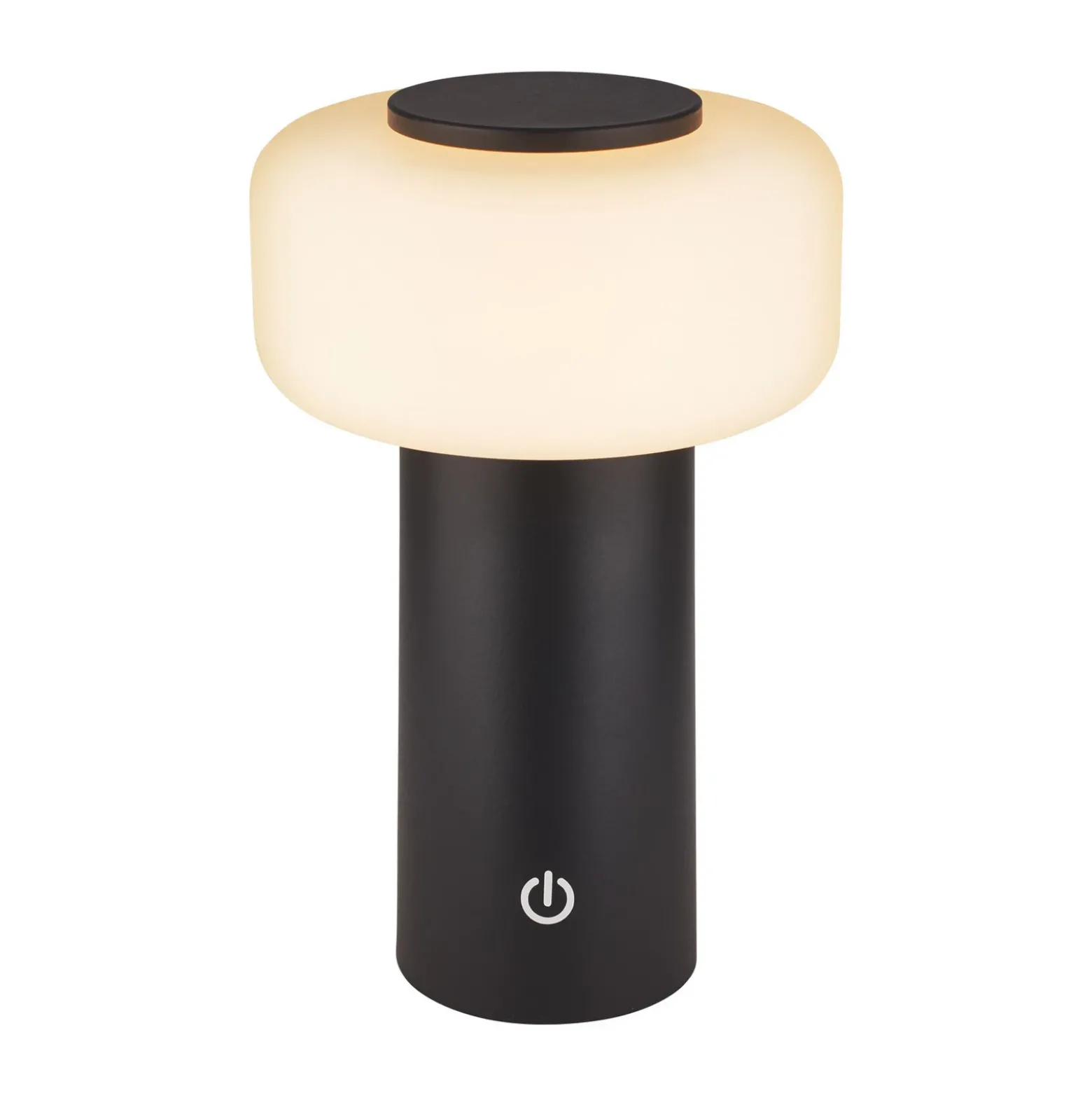 Lámpara de mesa LED recargable Juna, antracita, IP44, atenuable, 20 cm