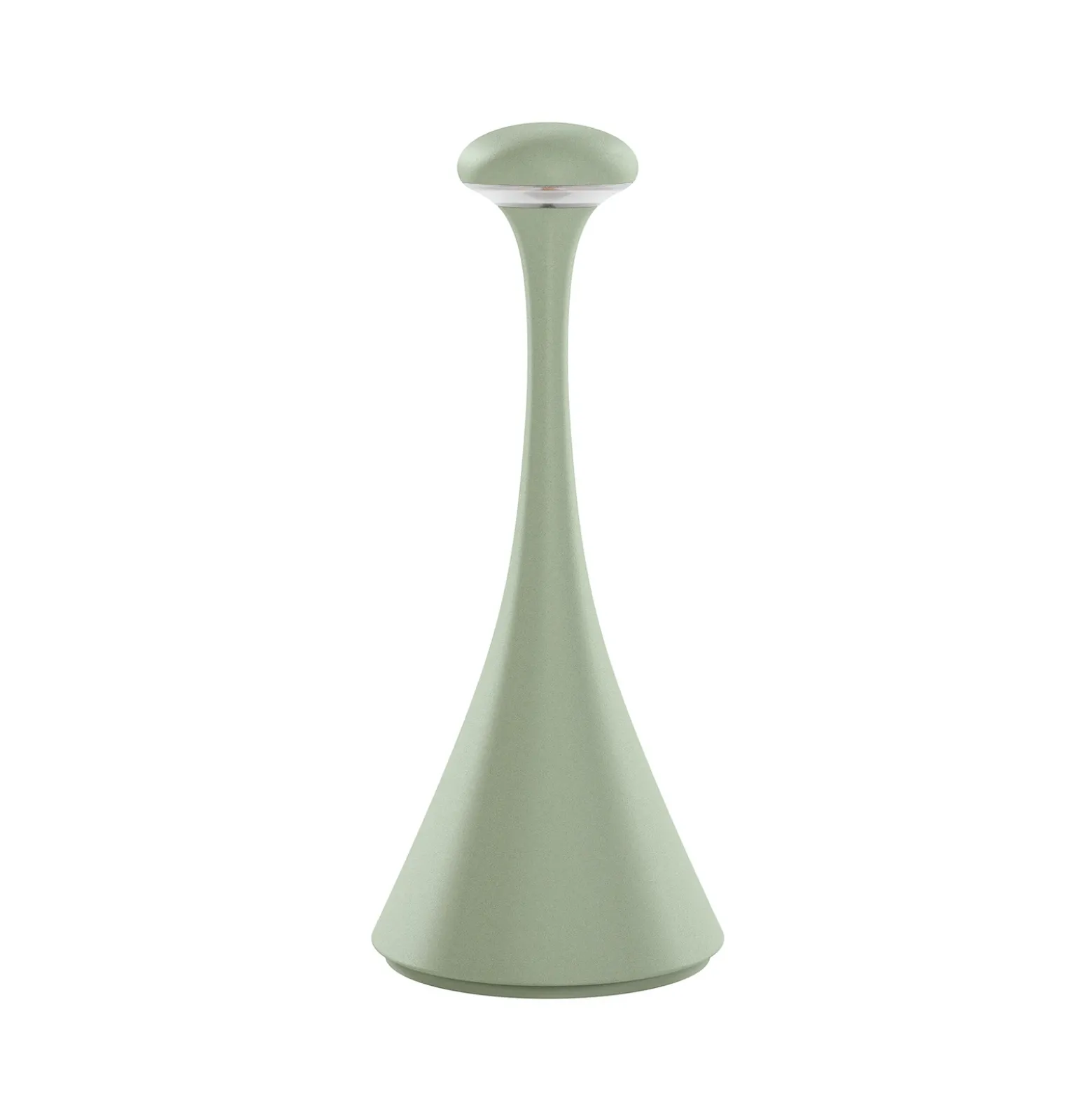 Lámpara de mesa LED recargable Nudrop mini, verde salvia, IP54, atenuable