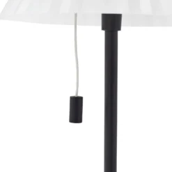 Lámpara de mesa LED recargable Ilvi de Lindby, negra, aluminio, Ø 17,5 cm
