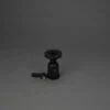 Lámpara de mesa LED recargable Nantes, negra, aluminio, IP54, atenuador,