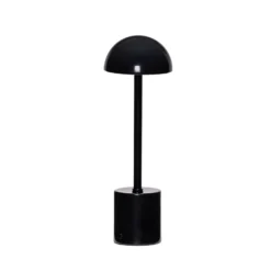 Lámpara de mesa LED recargable Taten, negra, altura 30 cm, metal