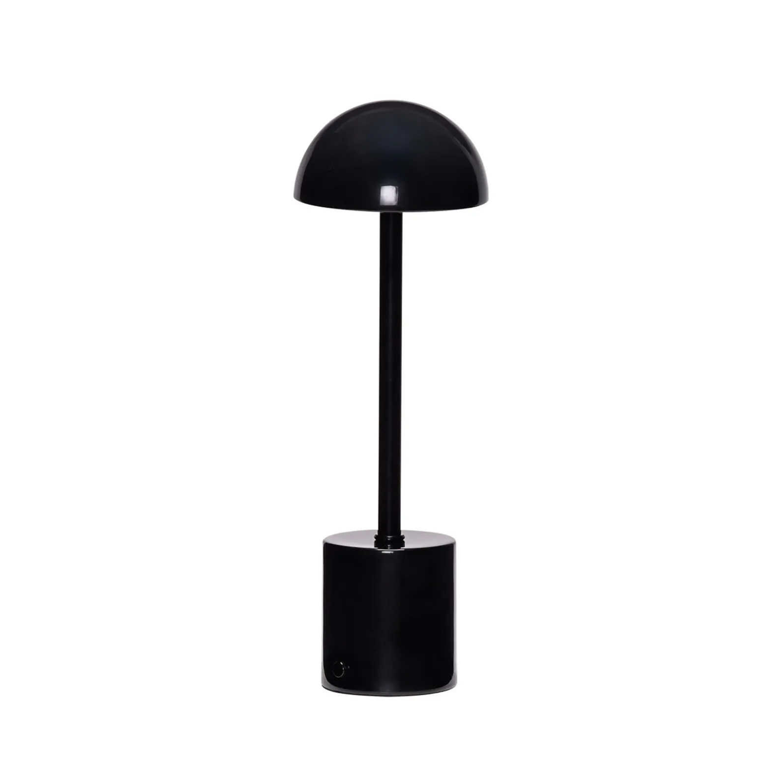 Lámpara de mesa LED recargable Taten, negra, altura 30 cm, metal