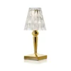 Lámpara de mesa LED recargable Kartell Battery, 26 cm, color dorado, IP54