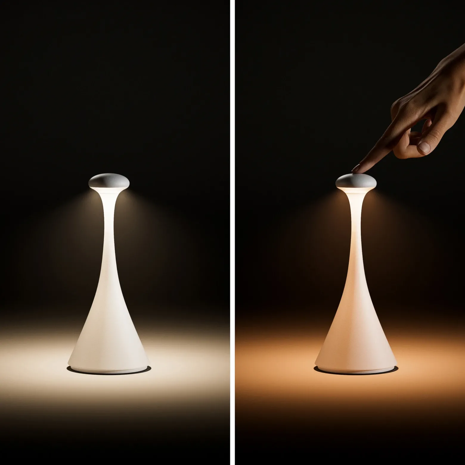 Lámpara de mesa LED recargable Nudrop mini, negra, IP54, atenuable