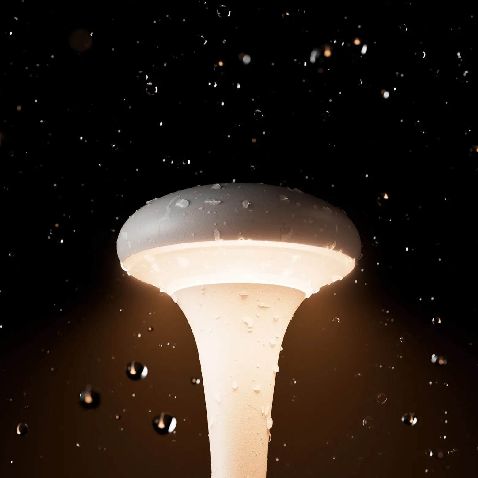 Lámpara de mesa LED recargable Nudrop mini, negra, IP54, atenuable