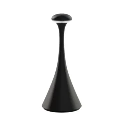 Lámpara de mesa LED recargable Nudrop mini, negra, IP54, atenuable
