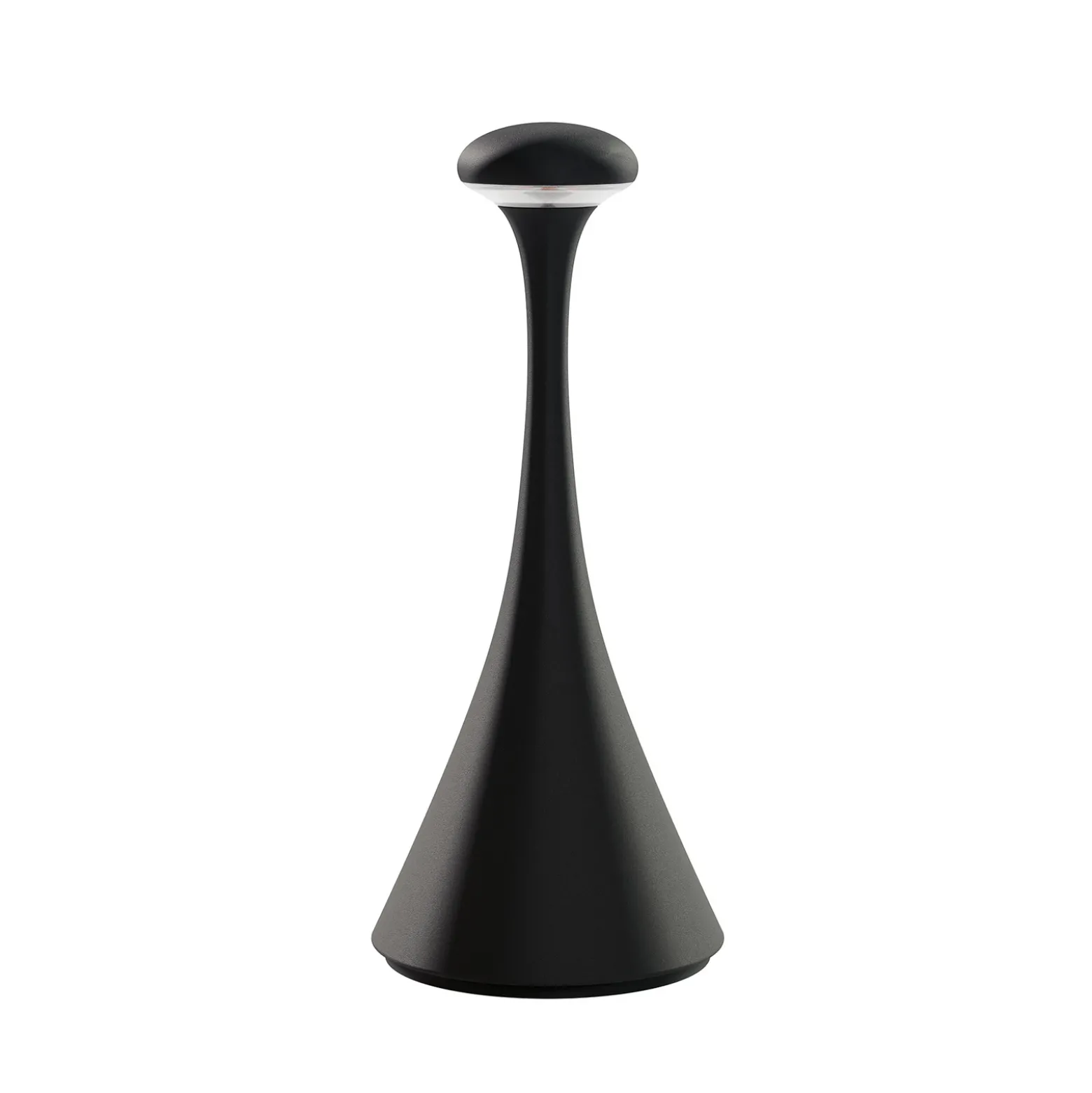Lámpara de mesa LED recargable Nudrop mini, negra, IP54, atenuable
