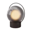 Lámpara de mesa LED recargable Elyra, marrón, altura 20 cm, IP54, atenuador de