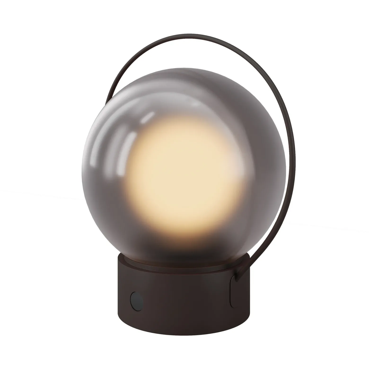 Lámpara de mesa LED recargable Elyra, marrón, altura 20 cm, IP54, atenuador de