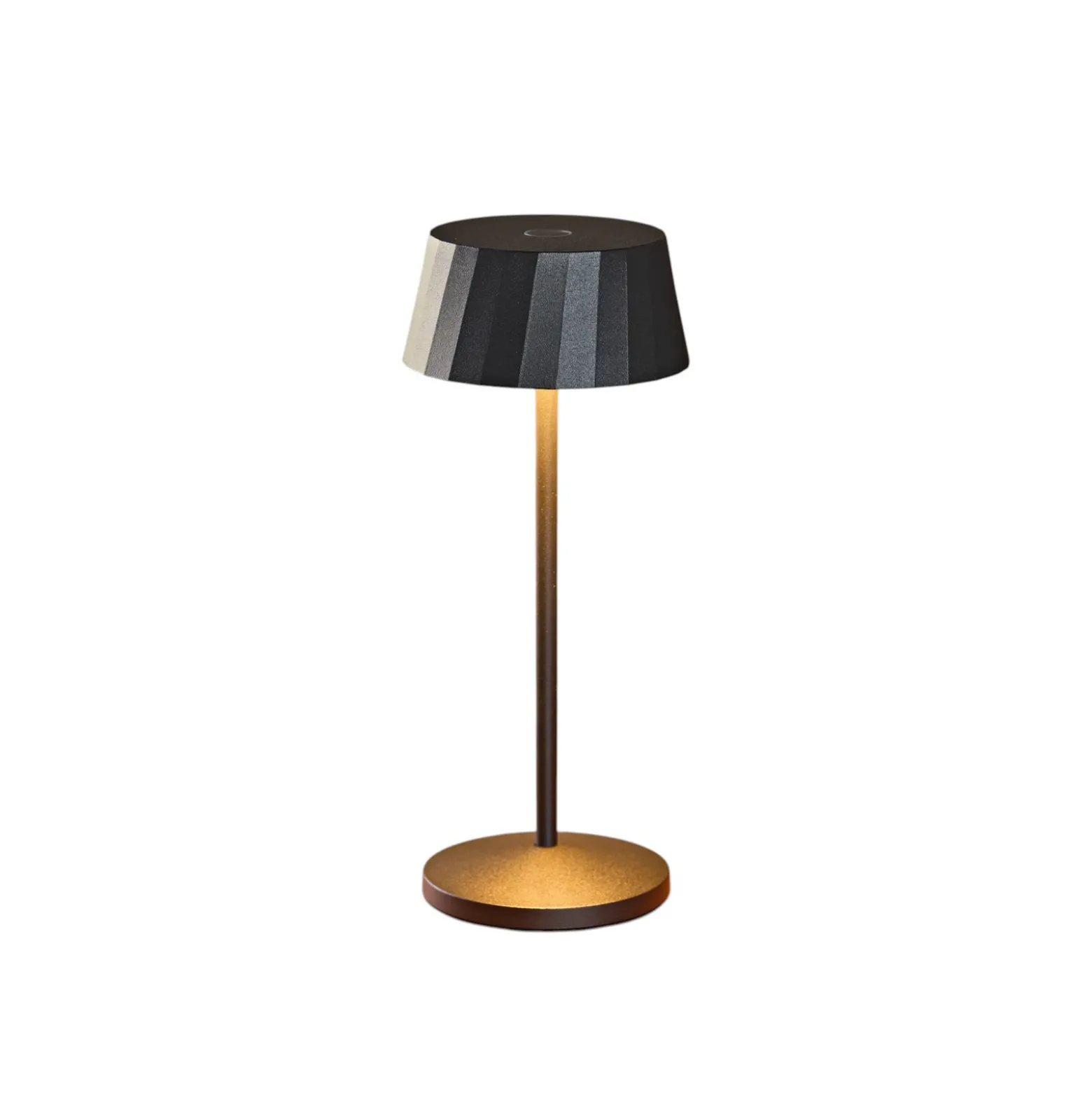Lámpara de mesa LED recargable Facetta, juego de 3, negro, 22 cm, IP44